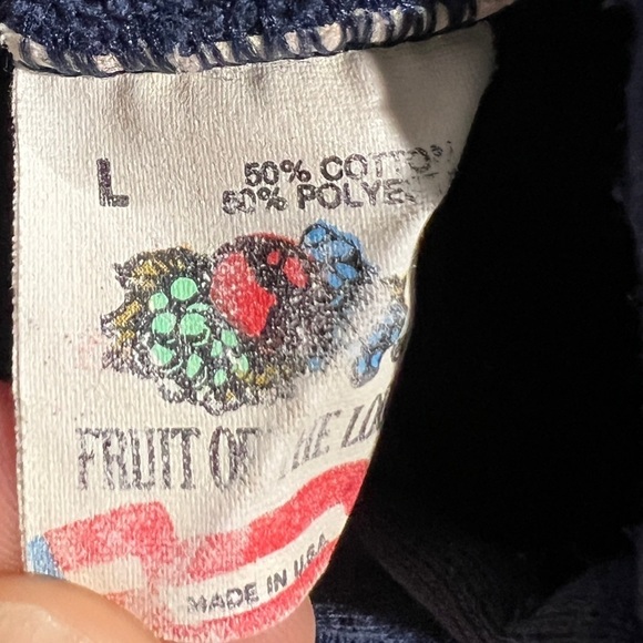 Vintage Overfelt Cross Country Running 1980s Hoodie Blue 80s Sweatshirt - Picture 6 of 6